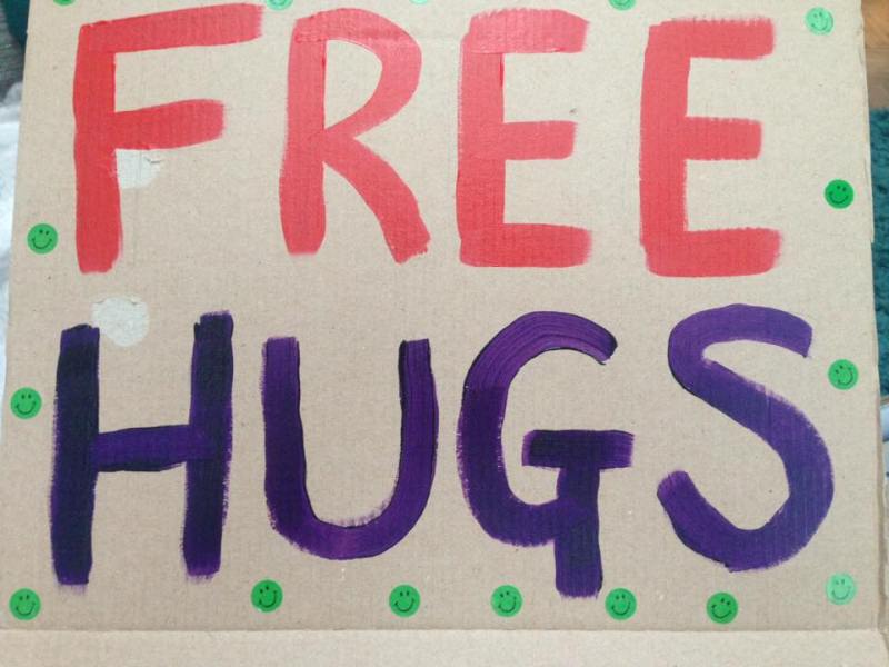 49. Give 50 free hugs to passers&nbsp;by